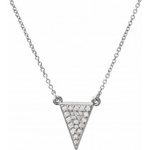 14K White 1/5 CTW Diamond Triangle 16.5 Necklace - 86423600P