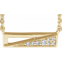 14K Yellow .05 CTW Diamond Bar 18 Necklace - 65349960001P