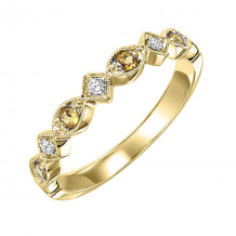 Gems One 14Kt Yellow Gold Diamond (1/20Ctw) & Citrine (1/6 Ctw) Ring - FR1240-4YD