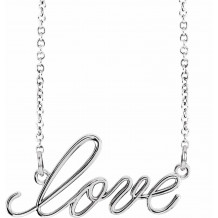 14K White Love 16.5 Necklace - 8579970001P