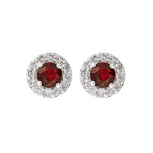 Gems One 10Kt White Gold Diamond (1/6Ctw) & Ruby (1/3 Ctw) Earring - ER31975-1WDR