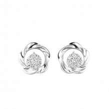 Gems One Silver Diamond (1/8Ctw) Earring - ER33698-SSD