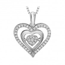 Gems One 10KT White Gold & Diamond Rhythm Of Love Neckwear Pendant  - 1/5 ctw - ROL1058-1WSSSC