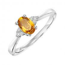 Gems One 10Kt White Gold Diamond (1/20Ctw) & Citrine (3/8 Ctw) Ring - FR4029-1WDC