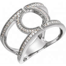 14K White 1/4 CTW Round Geometric Diamond Ring - 65232260000P