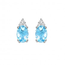 Gems One 10Kt White Gold Diamond (1/20Ctw) & Blue Topaz (5/8 Ctw) Earring - FE4030-1WDB
