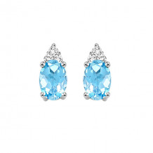 Gems One 10Kt White Gold Diamond (1/20Ctw) & Blue Topaz (5/8 Ctw) Earring - FE4030-1WDB