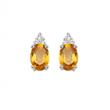 Gems One 10Kt White Gold Diamond (1/20Ctw) & Citrine (5/8 Ctw) Earring - FE4029-1WDC