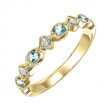 Gems One 14Kt Yellow Gold Diamond (1/20Ctw) & Blue Topaz (1/6 Ctw) Ring - FR1236-4YD