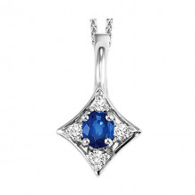 Gems One 14Kt White Gold Diamond (1/20Ctw) & Sapphire (1/6 Ctw) Pendant - FP4031-4WCS