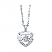 Gems One 10KT White Gold & Diamond Rhythm Of Love Neckwear Pendant  - 1/10 ctw - ROL1226-1WC