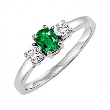 Gems One 14Kt White Gold Diamond (1/4Ctw) & Emerald (3/8 Ctw) Ring - HDR1025-4WCE