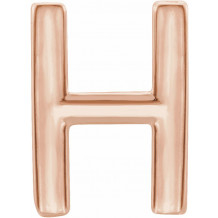 14K Rose Single Initial H Earring - 86800145P