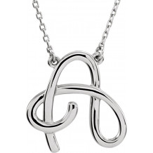 14K White Script Initial A 16 Necklace - 84635122P