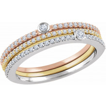 14K White/Yellow/Rose 3/8 CTW Diamond Stackable Rings - Set of 3 - 65197460000P