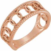 14K Rose Geometric Rope Ring - 51705103P