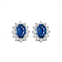 Gems One 14Kt White Gold Diamond (3/8Ctw) & Sapphire (1 1/8 Ctw) Earring - FE4062-4WCS