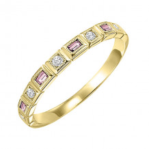 Gems One 10Kt Yellow Gold Diamond (1/10Ctw) & Pink Tourmaline (1/6 Ctw) Ring - FR1199-1YD