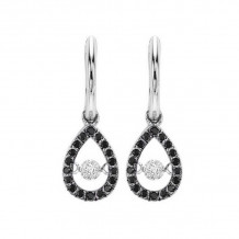 Gems One 14KT White Gold & Diamond Rhythm Of Love Fashion Earrings  - 1/5 ctw - ROL1024-4WCBLK