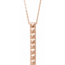 14K Rose Pyramid Bar 16-18 Necklace - 86602602P