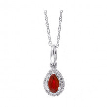 Gems One 10Kt White Gold Diamond (1/20Ctw) & Ruby (1/5 Ctw) Pendant - PD35152-1WDR