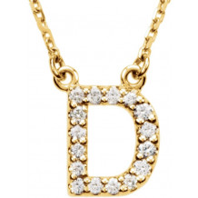 14K Yellow Initial D 1/8 CTW Diamond 16 Necklace - 67311129P