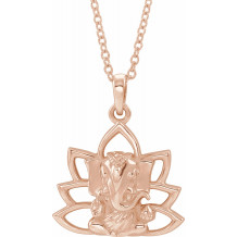 14K Rose Ganesha 16-18 Necklace - 86942108P