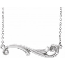 14K White Freeform Bar 18 Necklace - 86873605P