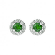 Gems One 10Kt White Gold Diamond (1/6Ctw) & Emerald (1/3 Ctw) Earring - ER31975-1WDE