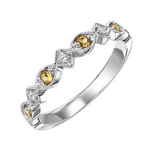 Gems One 10Kt White Gold Diamond (1/20Ctw) & Citrine (1/6 Ctw) Ring - FR1216-1WD