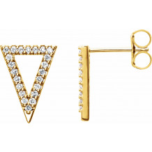 14K Yellow 1/5 CTW Diamond Triangle Earrings - 86375601P
