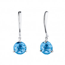 Stanton Color14k Gold Blue Topaz Dangle Earrings