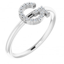 14K White .08 CTW Diamond Initial G Ring - 1238346030P