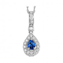 Gems One 14Kt White Gold Diamond (1/10Ctw) & Sapphire (1/6 Ctw) Pendant - FP4015-4WCS