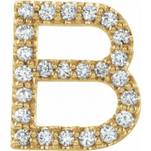 14K Yellow 1/10 CTW Diamond Single Initial B Earring - 867976006P