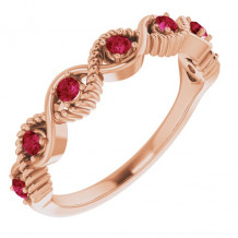 14K Rose Ruby Stackable Ring - 720466049P