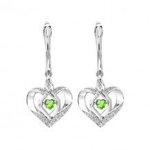 Gems One Silver Diamond (1/50 Ctw) & Createdperidot Earring - ROL2165D