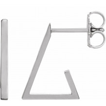 14K White Triangle Hoop Earrings - 86988600P