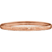 14K Rose 5.1 mm Hammered Bangle 7 1/2 Bracelet - 8608760000P