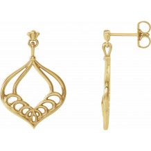 14K Yellow Vintage-Inspired Dangle Earrings - 86882601P