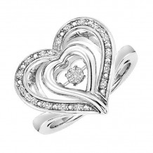 Gems One Silver (SLV 995) & Diamonds Stunning Fashion Ring - 1/10 ctw - ROL1172-SSD