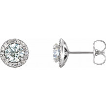 14K White 3/8 CTW Diamond Halo-Style Earrings - 86458619P