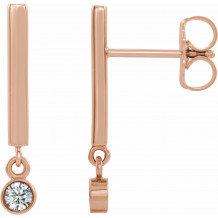 14K Rose 1/8 CTW Diamond Bar Earrings - 869066034P