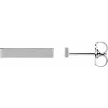 14K White Bar Earring - 871626000P