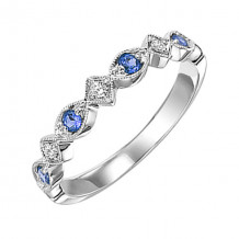 Gems One 14Kt White Gold Diamond (1/20Ctw) & Sapphire (1/6 Ctw) Ring - FR1074-4WD