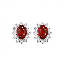 Gems One 14Kt White Gold Diamond (3/8Ctw) & Ruby (1 Ctw) Earring - FE4062-4WCR