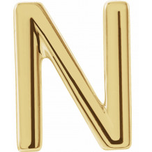 14K Yellow Single Initial N Earring - 86800180P