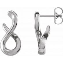 14K White Infinity-Inspired Drop Earrings - 87080600P