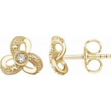 14K Yellow 1/6 CTW Diamond Knot Earrings - 65305560001P