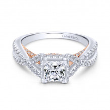 Gabriel & Co. 14k Two Tone Gold Crown Twisted Engagement Ring - ER13946S3T44JJ